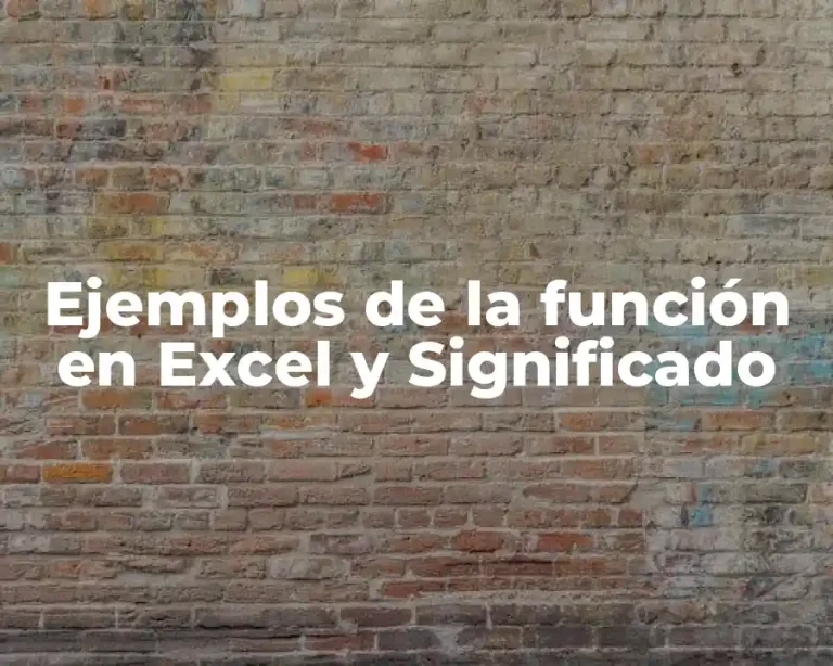 Ejemplos de la función en Excel y Significado