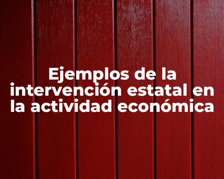 Ejemplos de la intervención estatal en la actividad económica