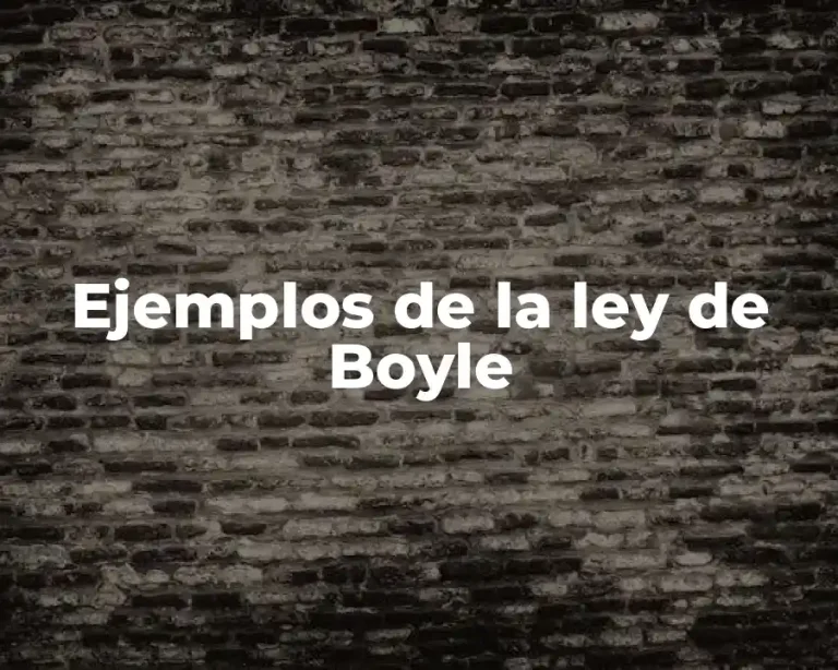 Ejemplos de la ley de Boyle
