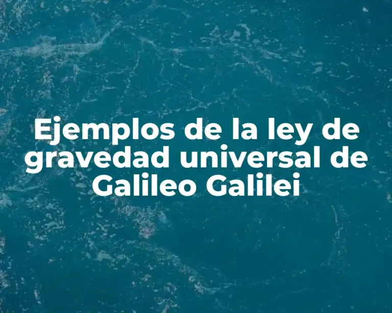 Ejemplos de la ley de gravedad universal de Galileo Galilei