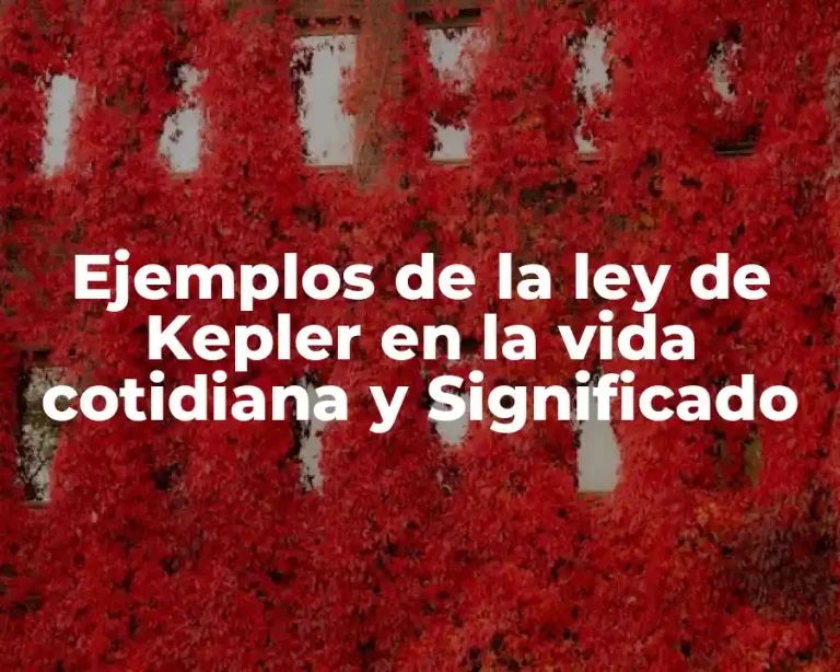 Ejemplos de la ley de Kepler en la vida cotidiana y Significado