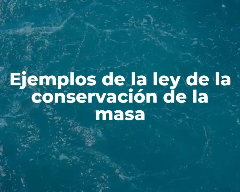 Ejemplos de la ley de la conservación de la masa