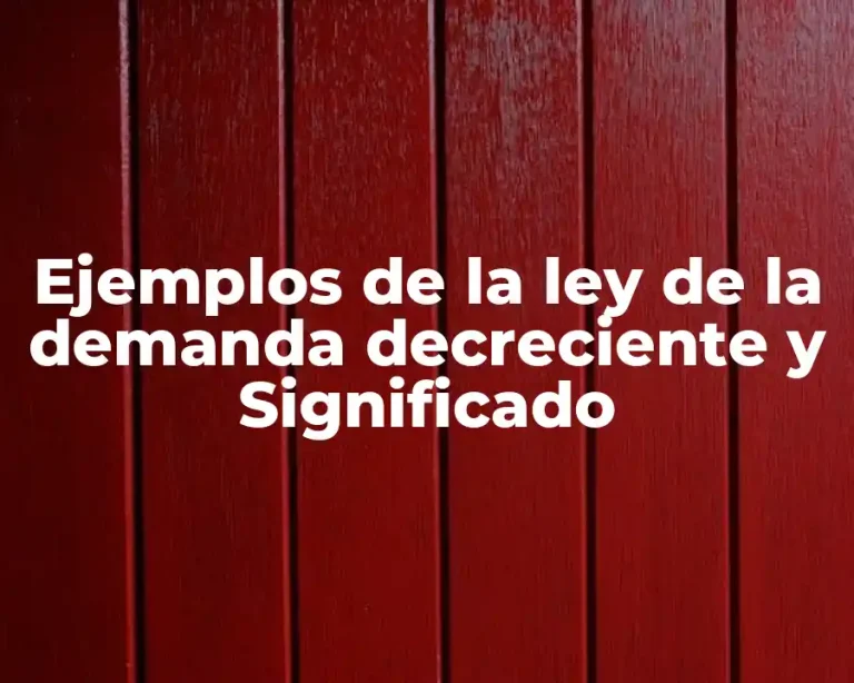 Ejemplos de la ley de la demanda decreciente y Significado