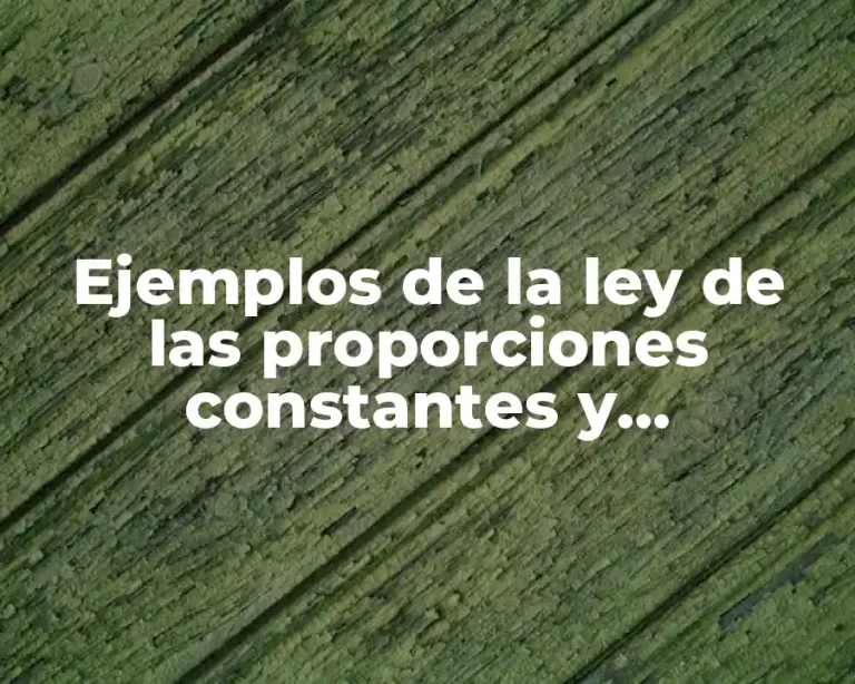 Ejemplos de la ley de las proporciones constantes y Significado