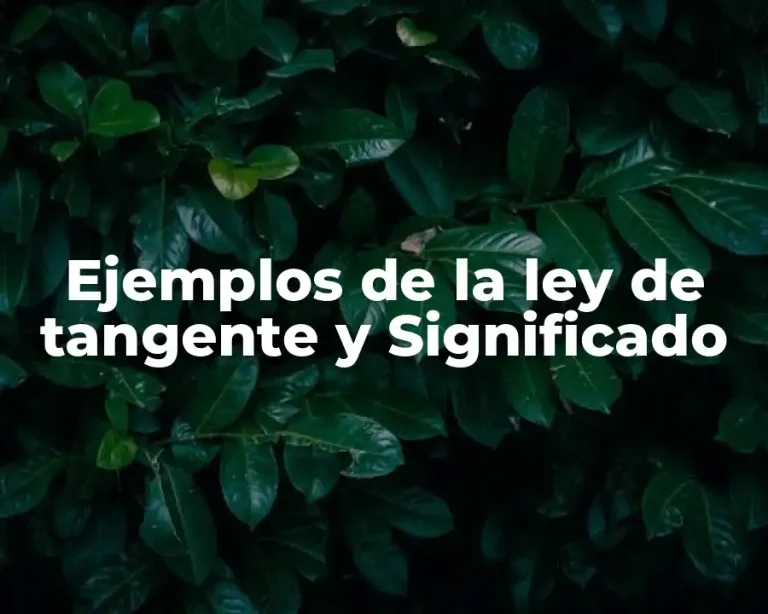 Ejemplos de la ley de tangente y Significado