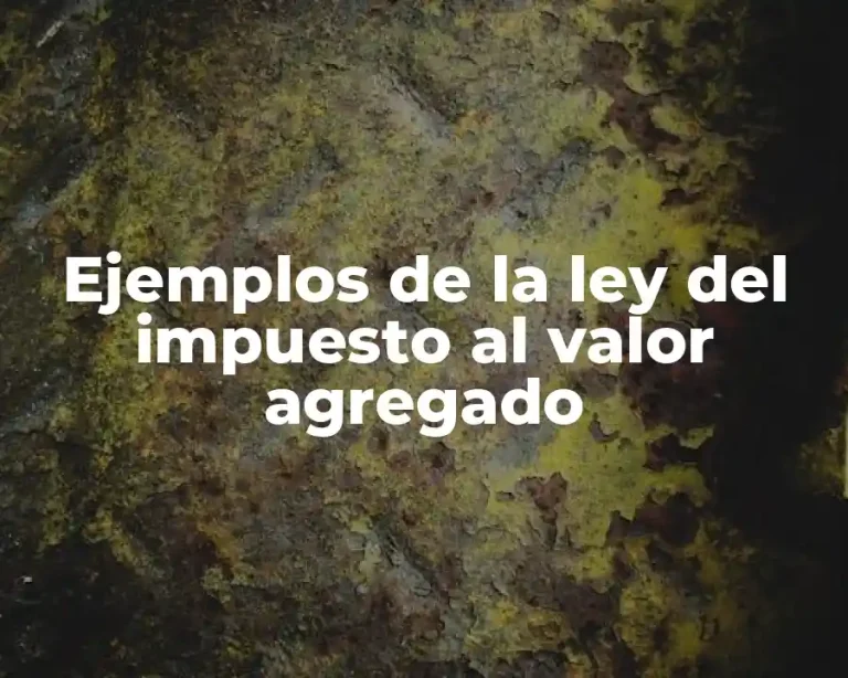 Ejemplos de la ley del impuesto al valor agregado