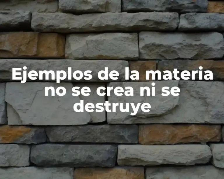 Ejemplos de la materia no se crea ni se destruye