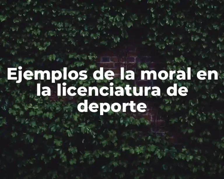 Ejemplos de la moral en la licenciatura de deporte