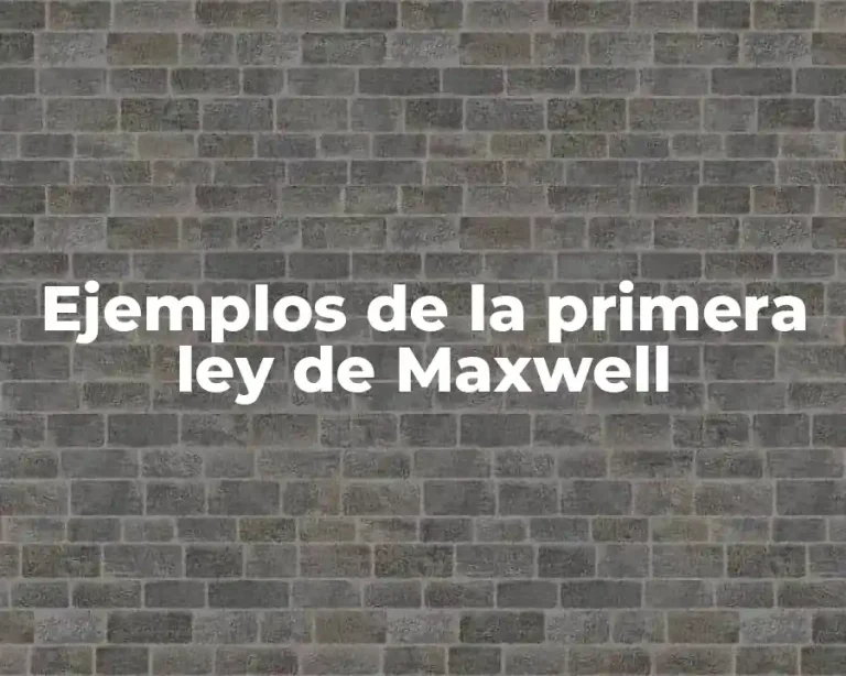 Ejemplos de la primera ley de Maxwell