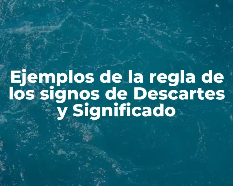 Ejemplos de la regla de los signos de Descartes y Significado