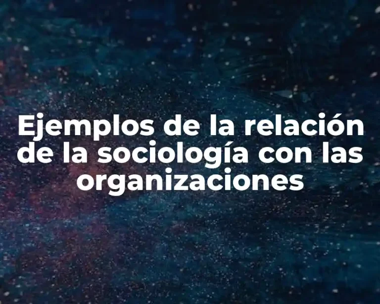 Ejemplos de la relación de la sociología con las organizaciones