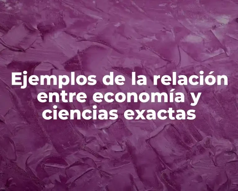 Ejemplos de la relación entre economía y ciencias exactas