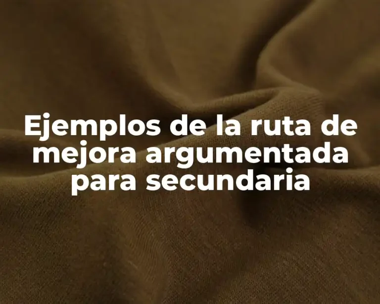 Ejemplos de la ruta de mejora argumentada para secundaria
