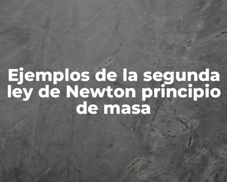 Ejemplos de la segunda ley de Newton principio de masa