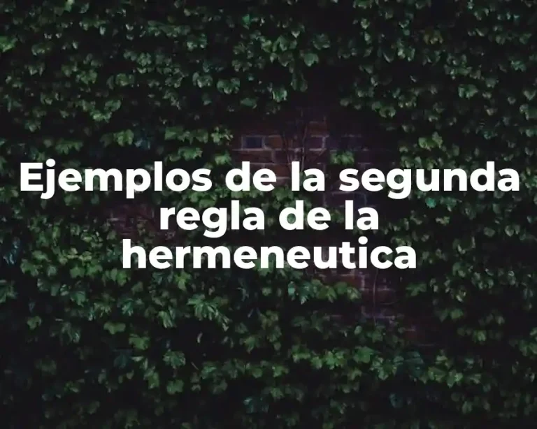 Ejemplos de la segunda regla de la hermeneutica