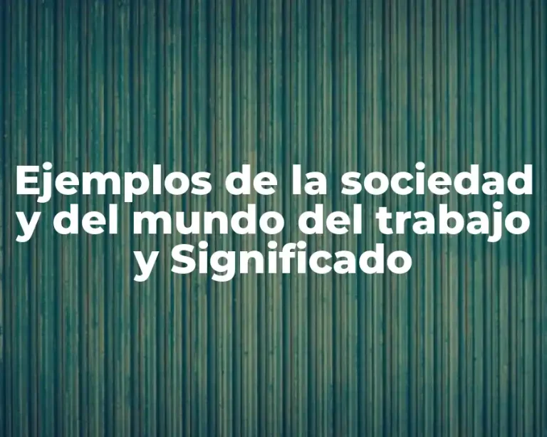 Ejemplos de la sociedad y del mundo del trabajo y Significado