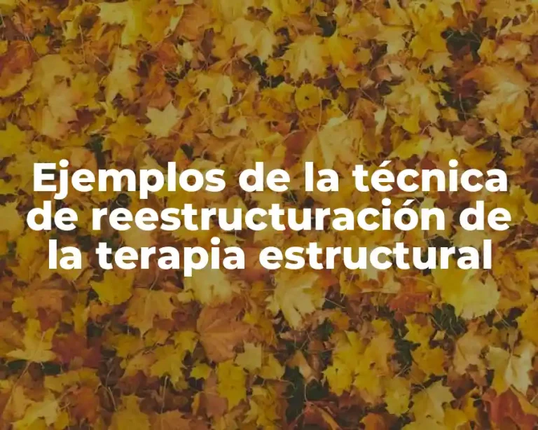 Ejemplos de la técnica de reestructuración de la terapia estructural