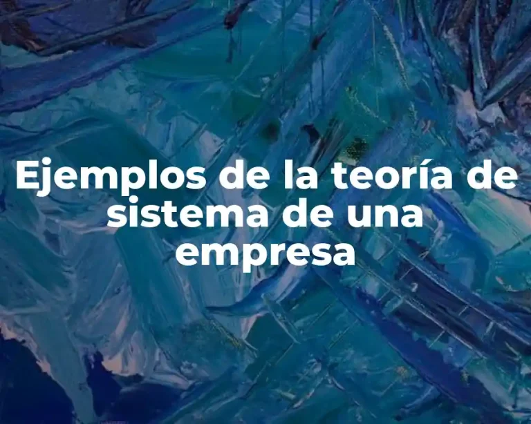 Ejemplos de la teoría de sistema de una empresa