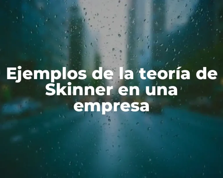 Ejemplos de la teoría de Skinner en una empresa