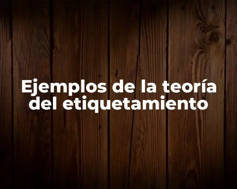 Ejemplos de la teoría del etiquetamiento
