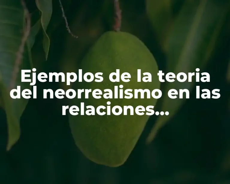 Ejemplos de la teoria del neorrealismo en las relaciones internacionales