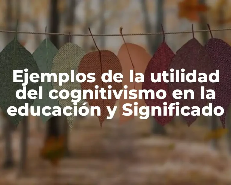 Ejemplos de la utilidad del cognitivismo en la educación y Significado