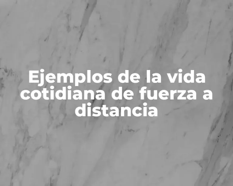 Ejemplos de la vida cotidiana de fuerza a distancia