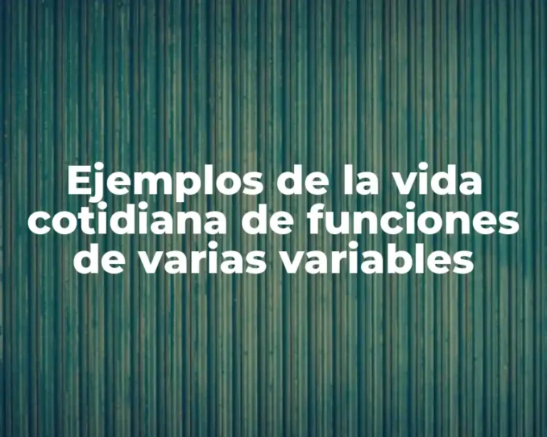 Ejemplos de la vida cotidiana de funciones de varias variables