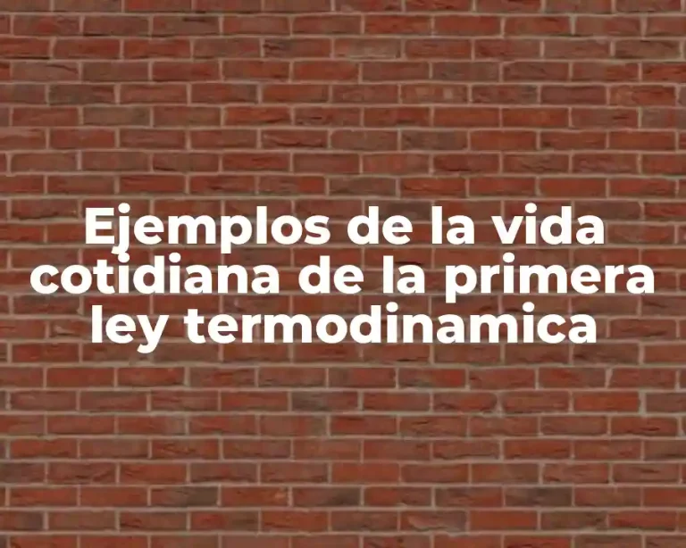 Ejemplos de la vida cotidiana de la primera ley termodinamica