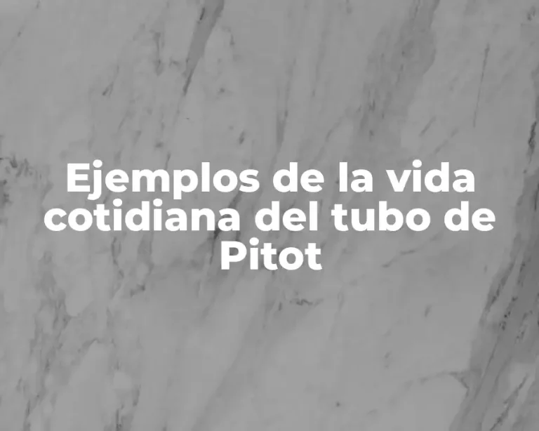 Ejemplos de la vida cotidiana del tubo de Pitot