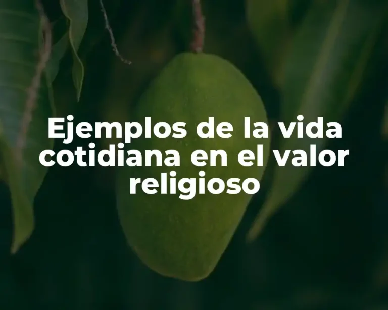 Ejemplos de la vida cotidiana en el valor religioso