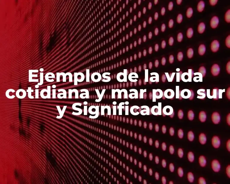 Ejemplos de la vida cotidiana y mar polo sur y Significado