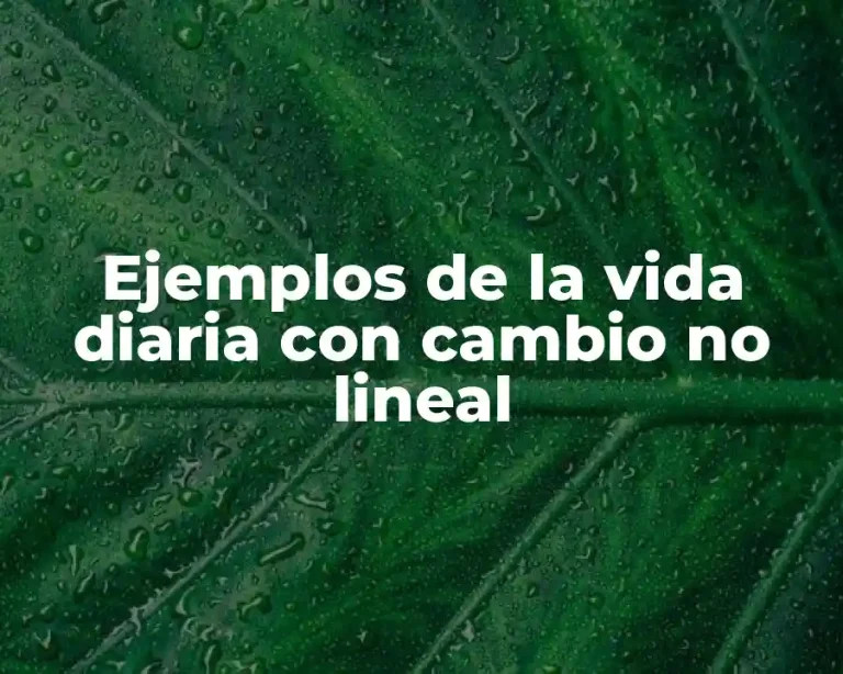 Ejemplos de la vida diaria con cambio no lineal
