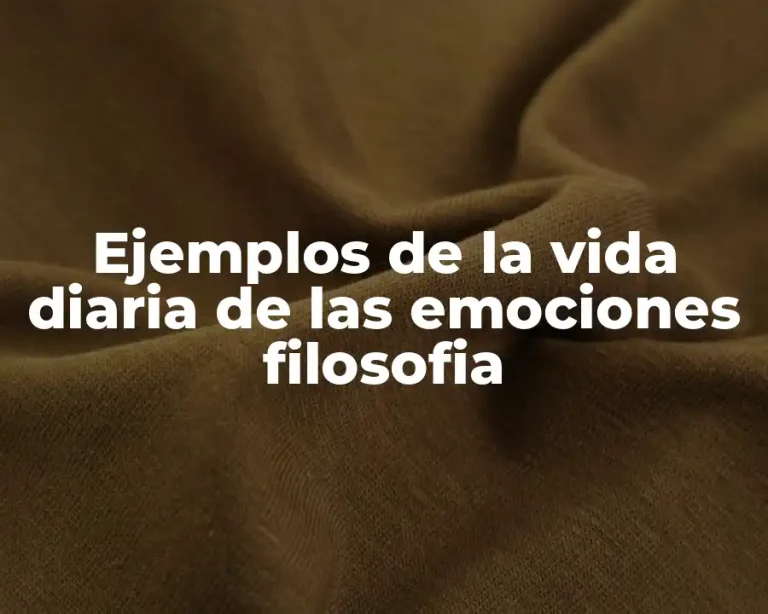 Ejemplos de la vida diaria de las emociones filosofia