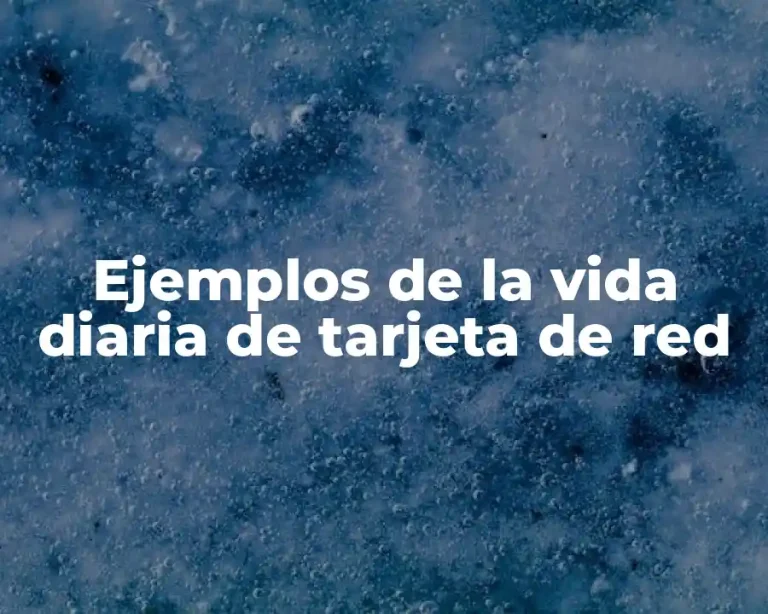 Ejemplos de la vida diaria de tarjeta de red