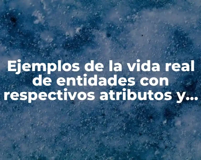 Ejemplos de la vida real de entidades con respectivos atributos y Significado