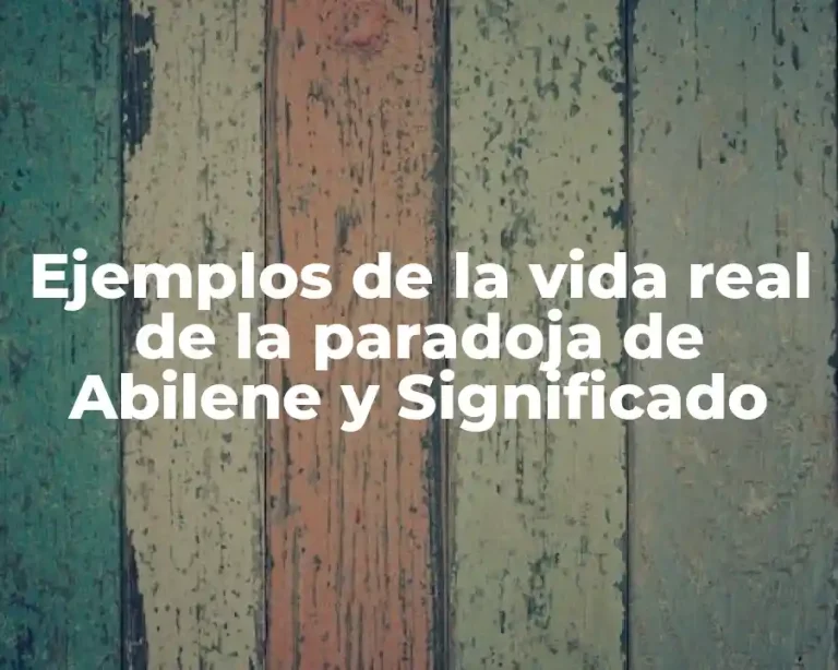 Ejemplos de la vida real de la paradoja de Abilene y Significado