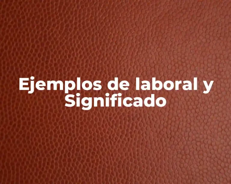 Ejemplos de laboral y Significado