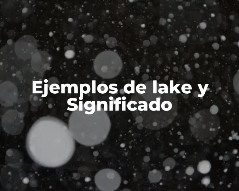 Ejemplos de lake y Significado