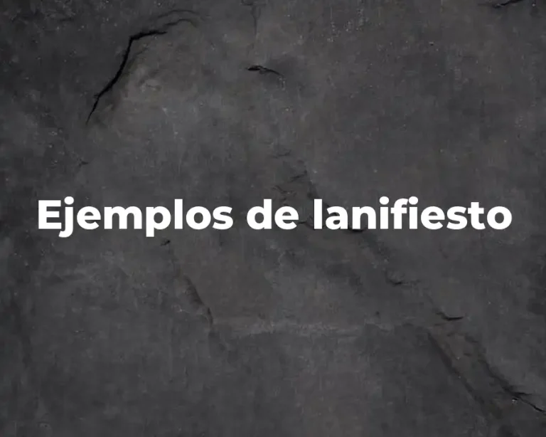 Ejemplos de lanifiesto