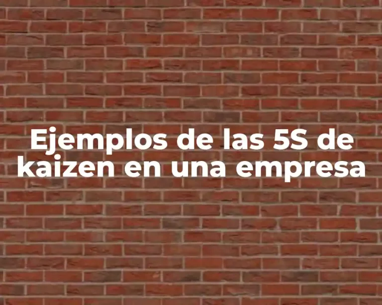 Ejemplos de las 5S de kaizen en una empresa