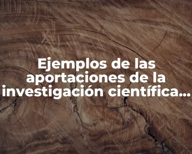 Ejemplos de las aportaciones de la investigación científica que utilizamos