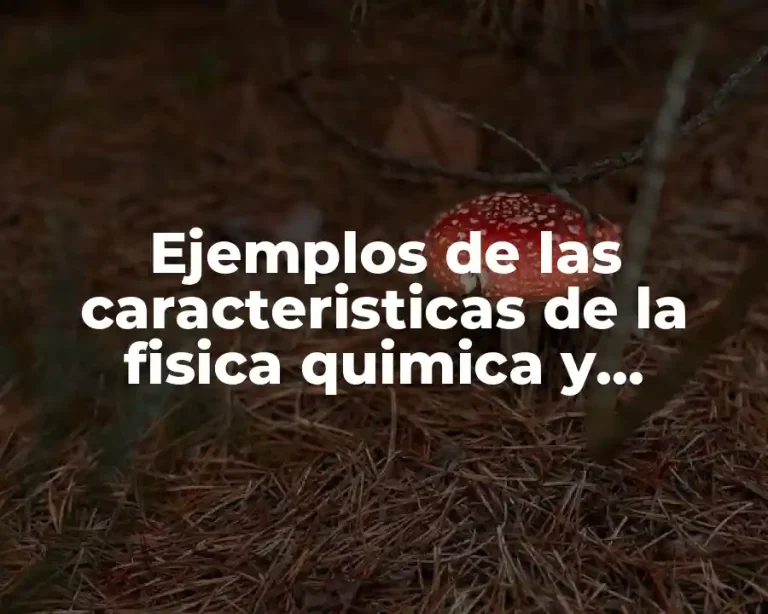 Ejemplos de las caracteristicas de la fisica quimica y biologica
