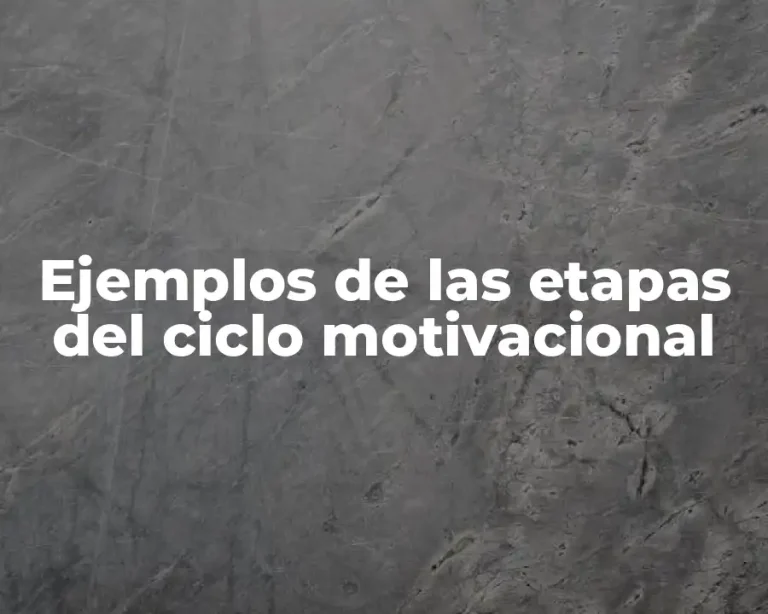 Ejemplos de las etapas del ciclo motivacional