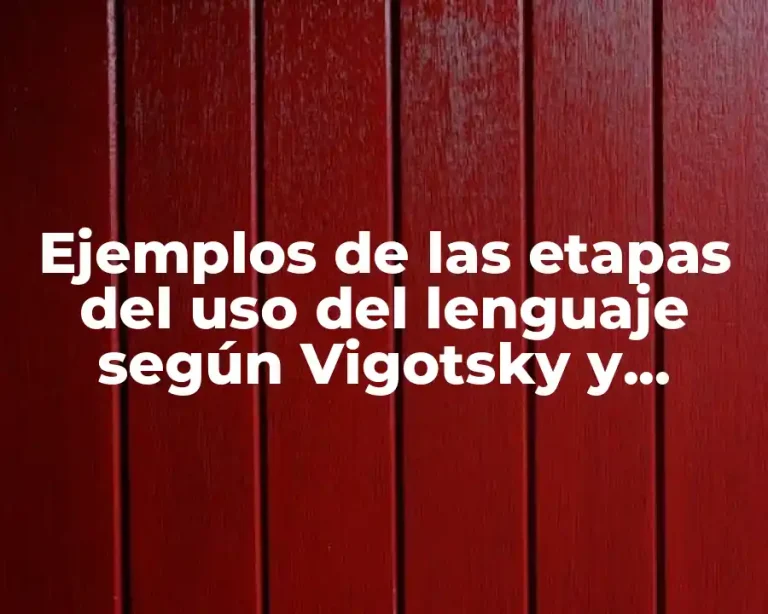 Ejemplos de las etapas del uso del lenguaje según Vigotsky y Significado