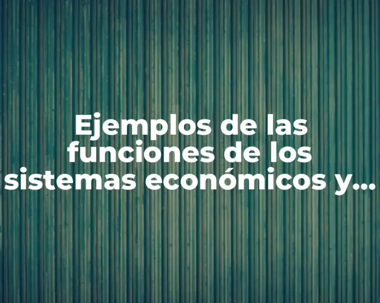 Ejemplos de las funciones de los sistemas económicos y Significado