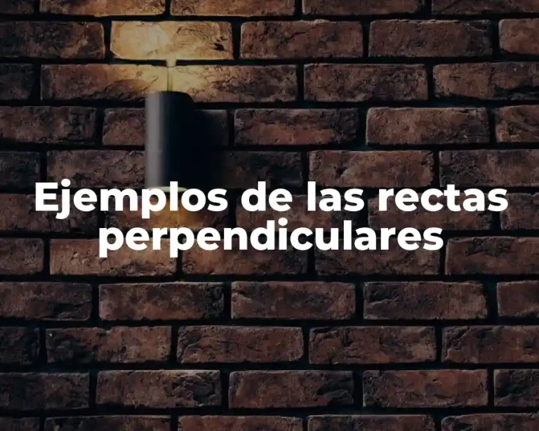 Ejemplos de las rectas perpendiculares