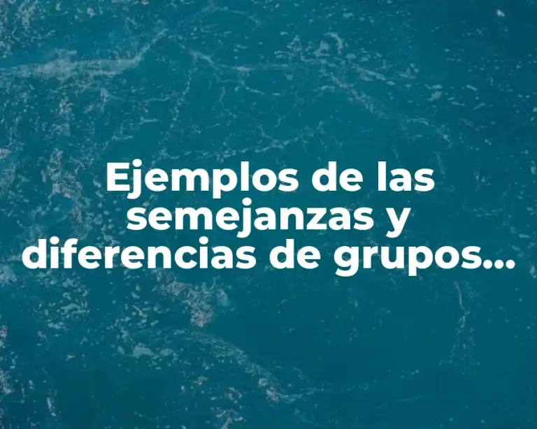 Ejemplos de las semejanzas y diferencias de grupos sociológicos