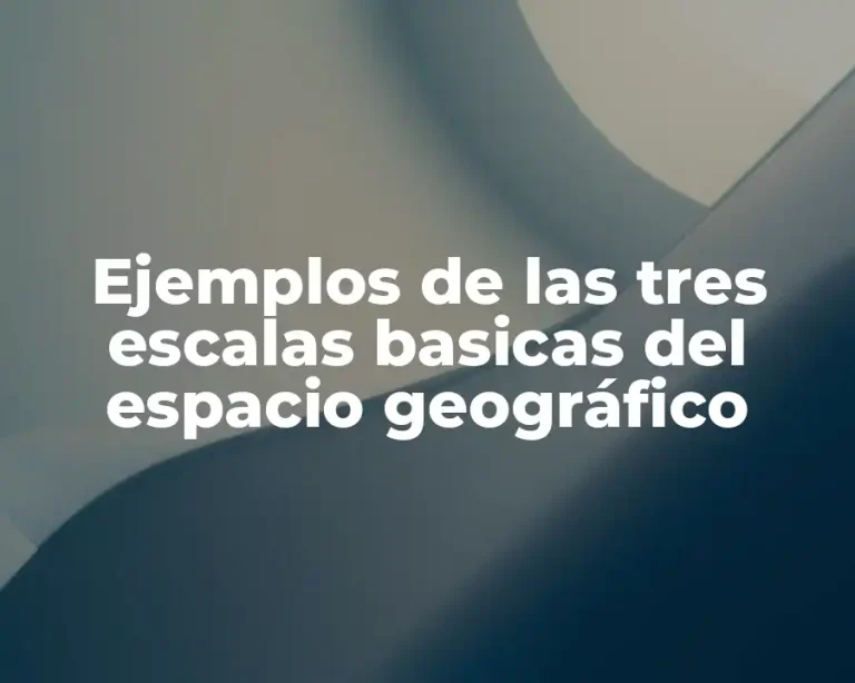 Ejemplos de las tres escalas basicas del espacio geográfico