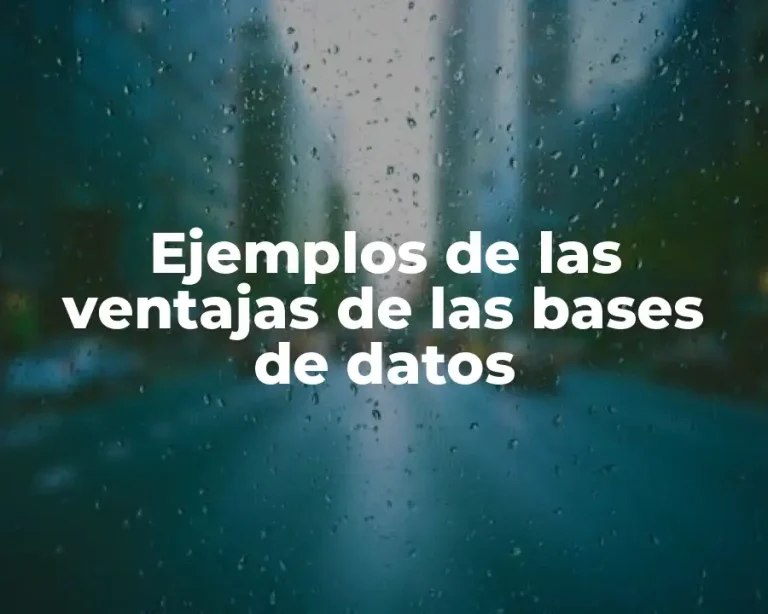 Ejemplos de las ventajas de las bases de datos